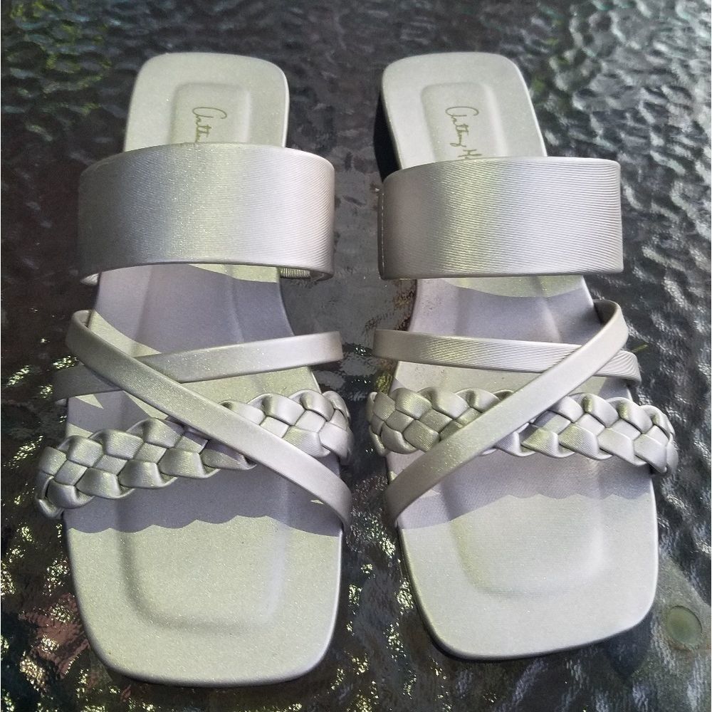 NIB Silver Sandals